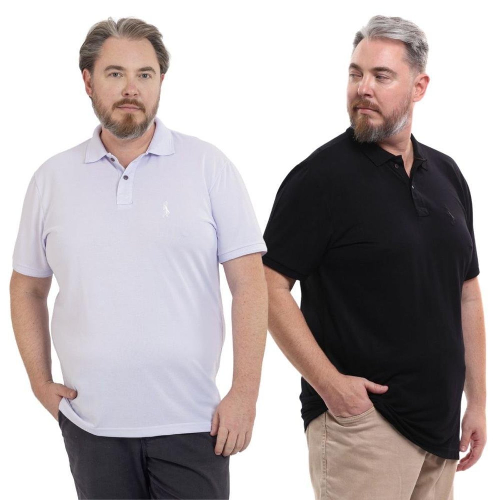 Kit 2 Camisa Polo Masculina Plus Size Piquet Viscose Dry