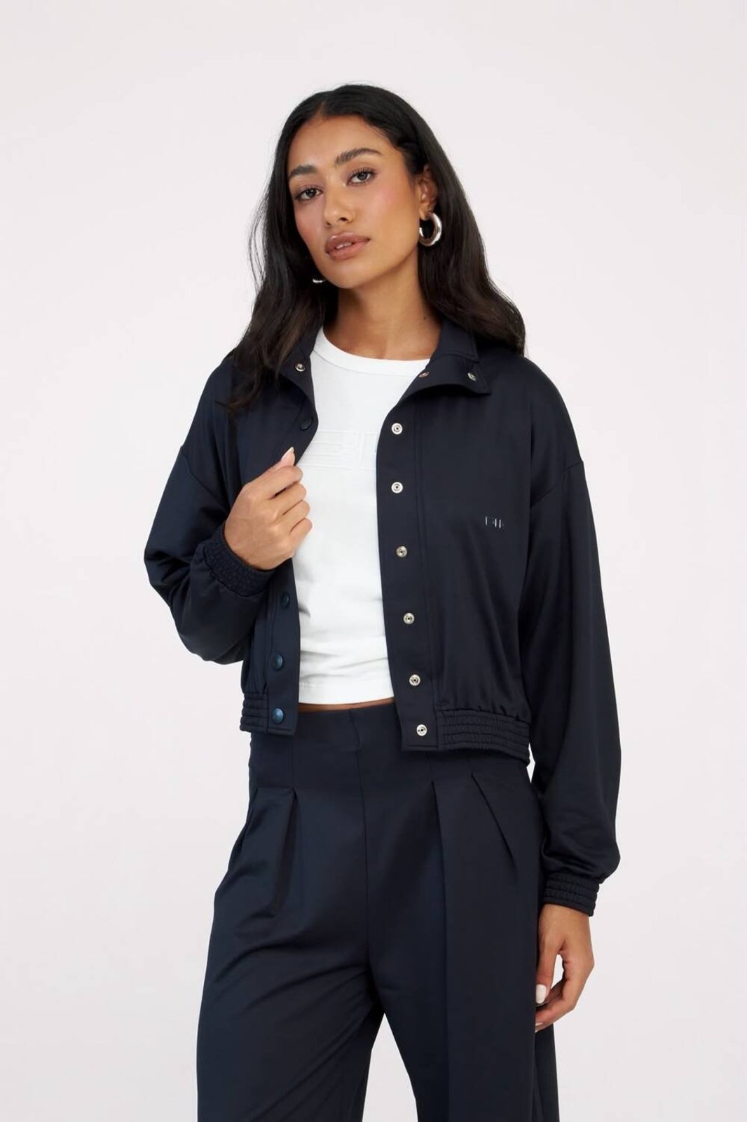 Jaqueta Feminina Bomber Gola Alta Colcci CLC Preto
