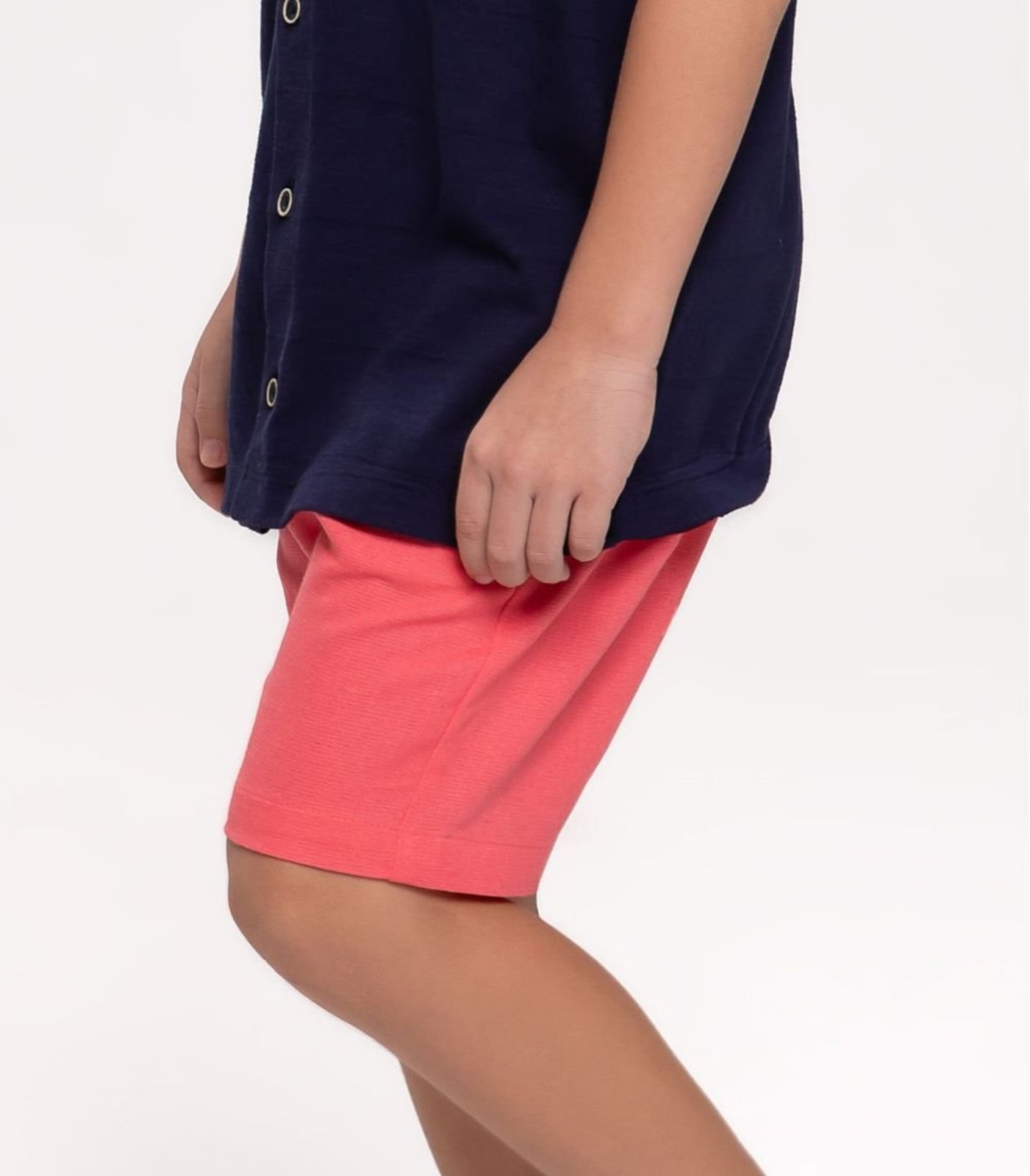 Infantil - Bermuda Menino Em Linho Trick Nick Rosa