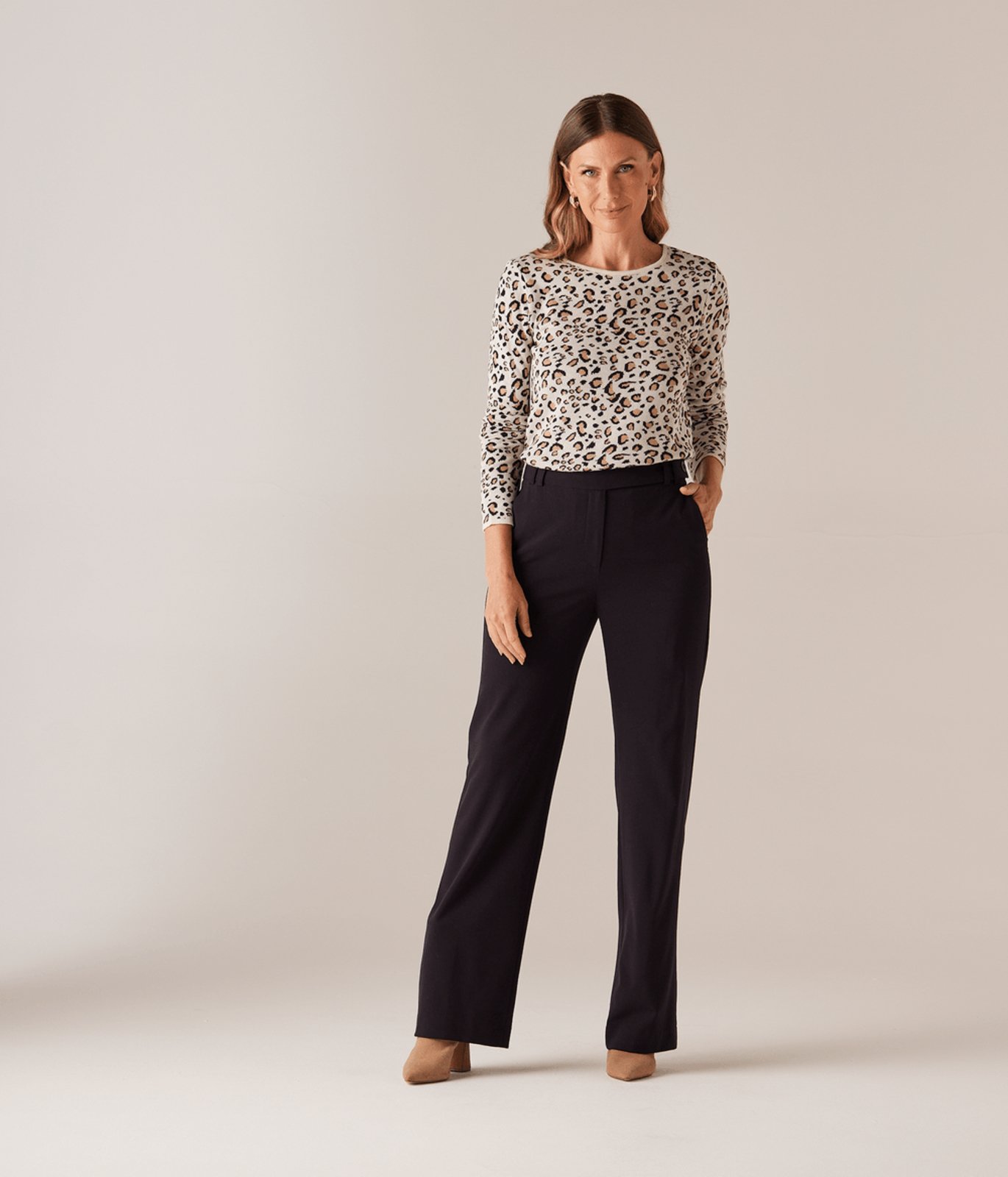 Calca Pantalona Cos Transpassado Feminina Preta