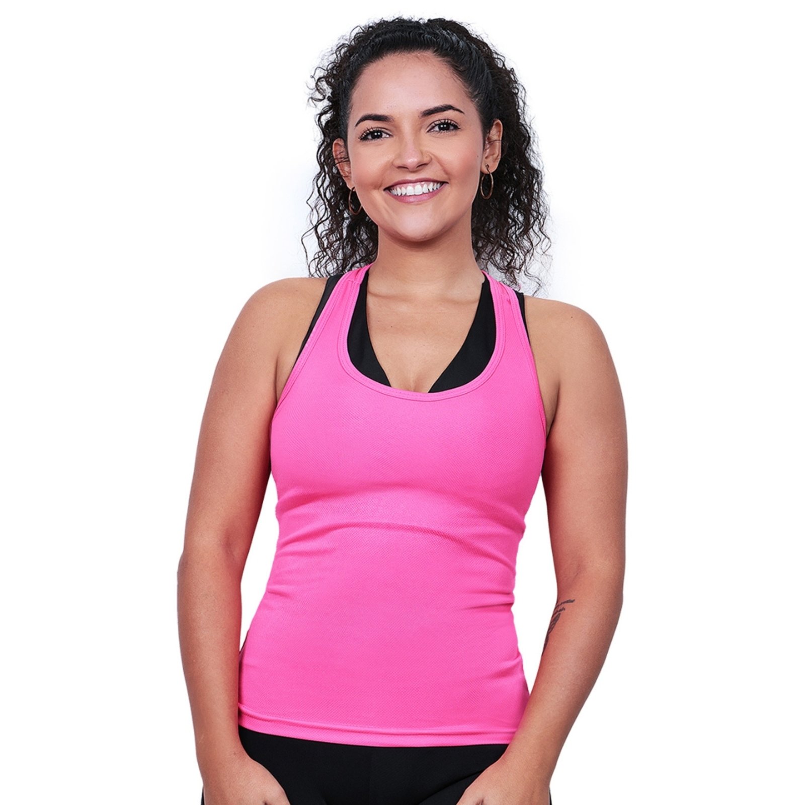 Regata Feminina Academia Techmalhas Lisa Macia e Leve Rosa