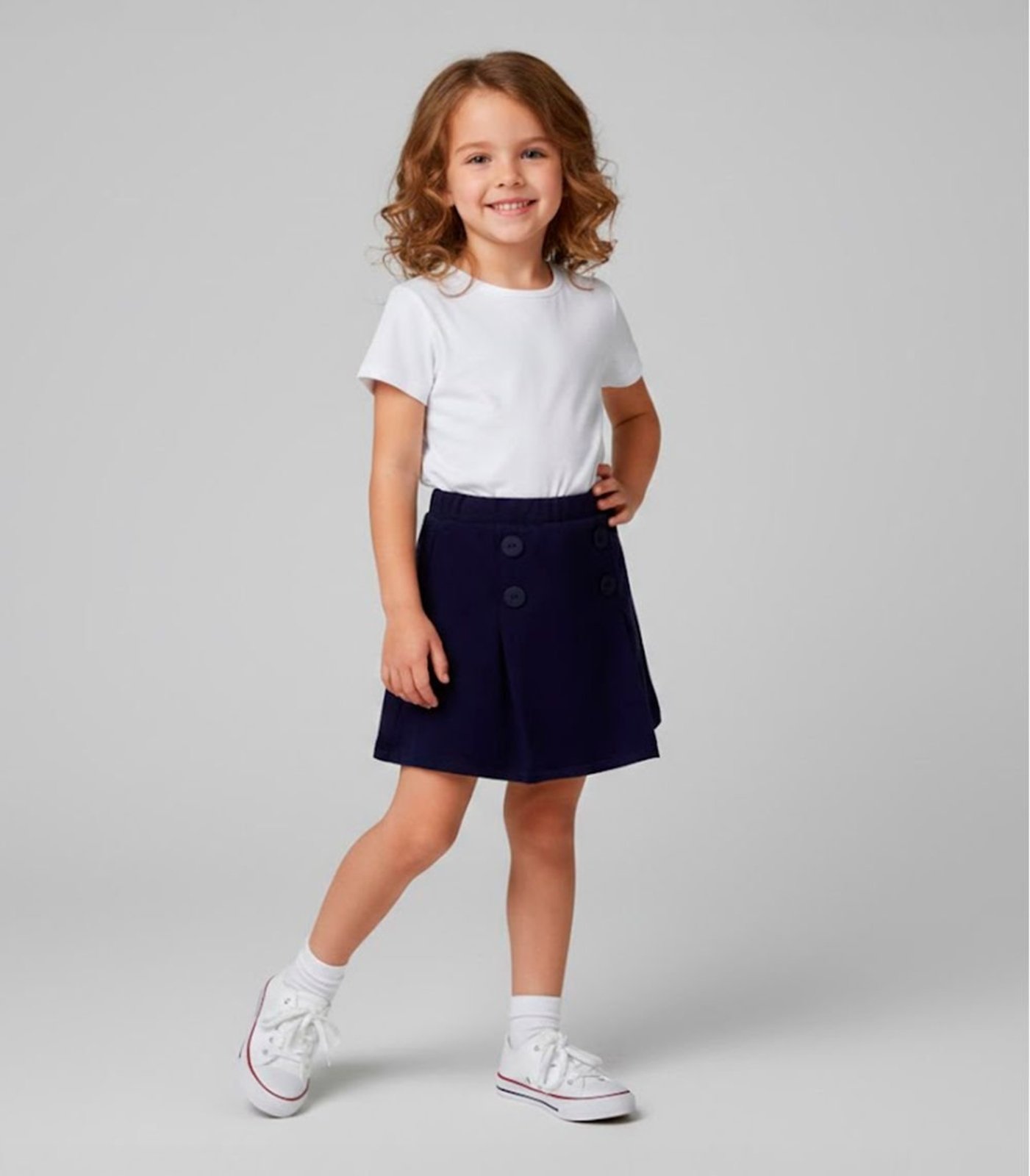 Infantil - Saia Com Botões Decorativos Trick Nick Azul
