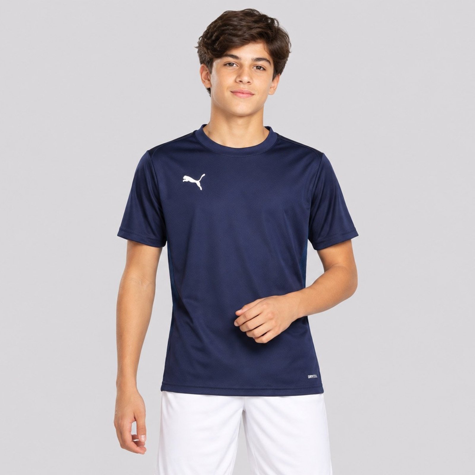 Camiseta Puma teamGOAL Marinho Juvenil