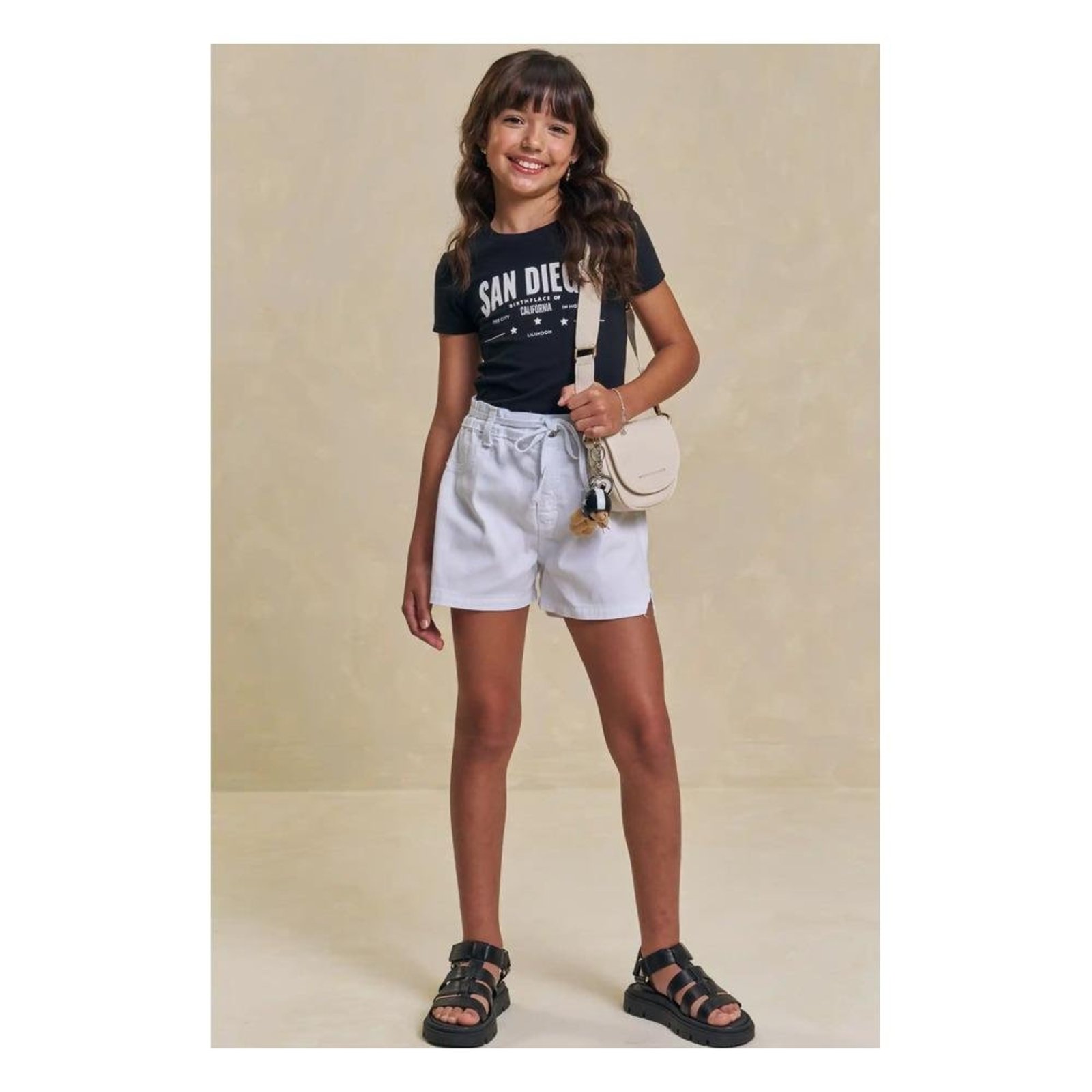 Infantil - Shorts Menina Branco Lilimoon 10 Branco