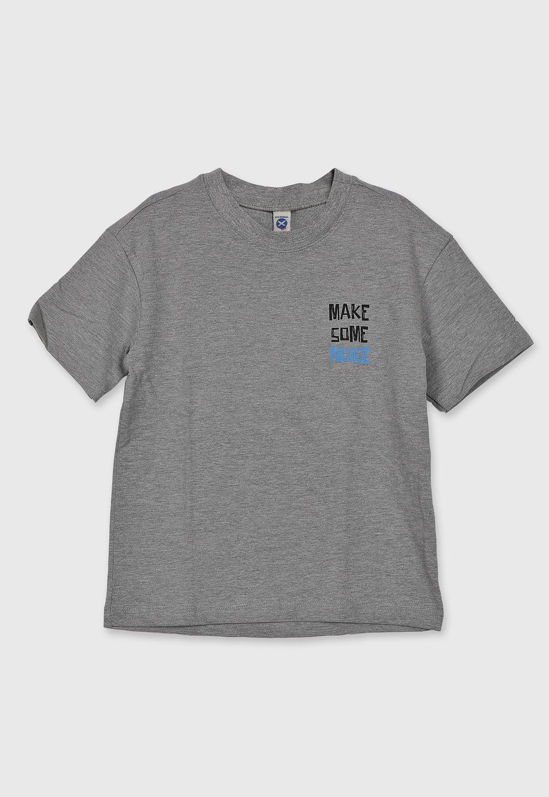 Infantil - Camiseta Hering Estampa Make Some Noise Cinza