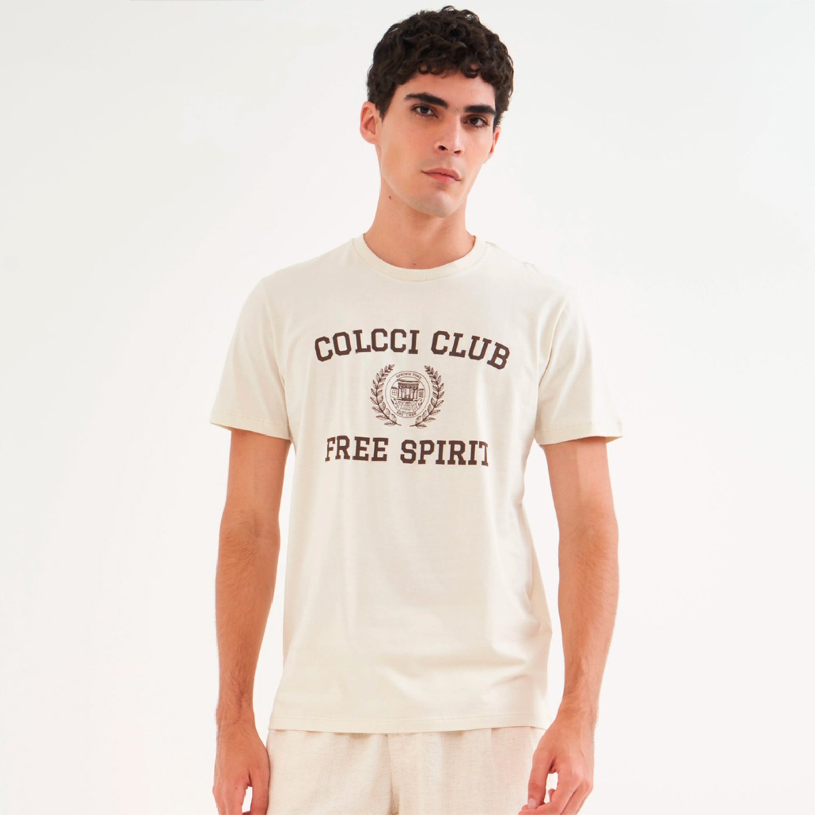 Camiseta Colcci Free Spirit Pr26 Bege Italian Masculino