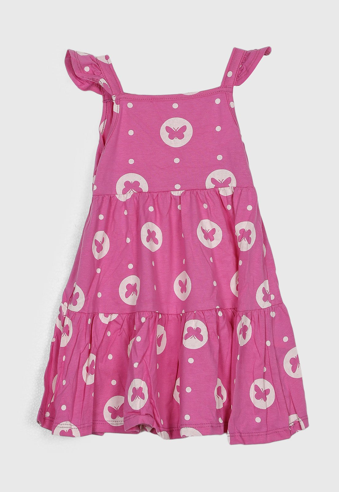Vestido Kyly Estampa Borboletas Rosa