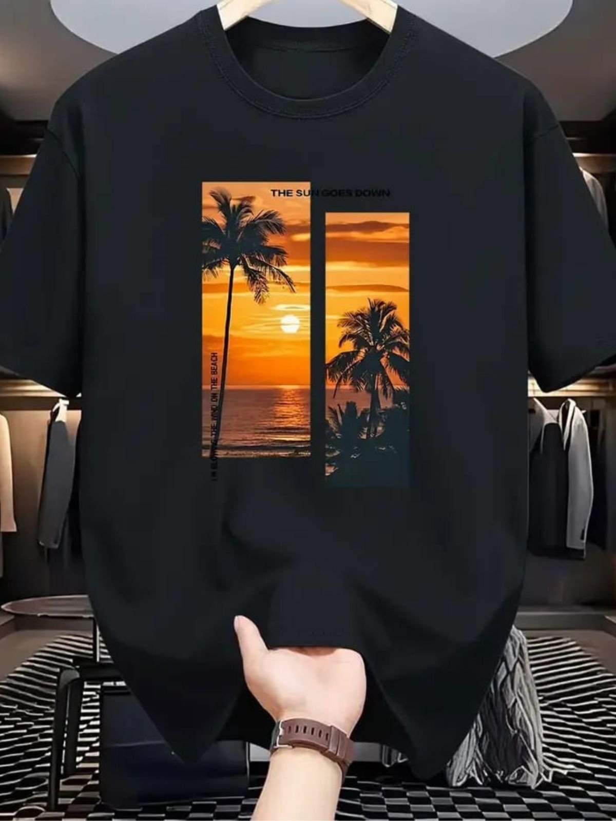 Camiseta Estampada The Beach Safira Moda Algodão Preto