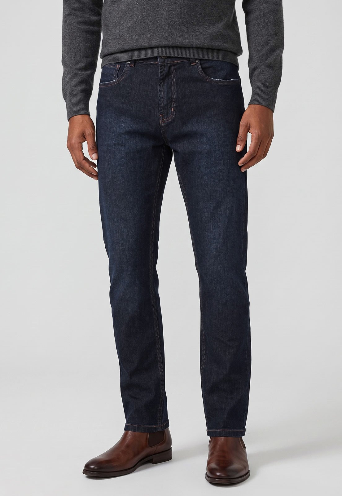 Calça Jeans Masculina Aleatory Slim Azul Escuro