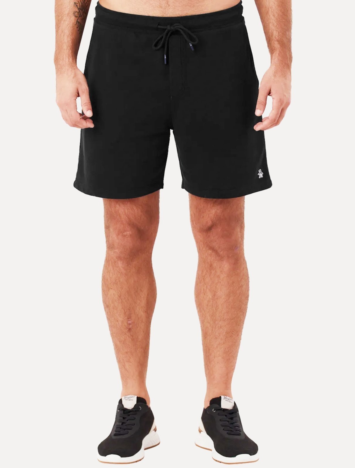 Bermuda Original Penguin Masculina Moletom Slim Patch Preta