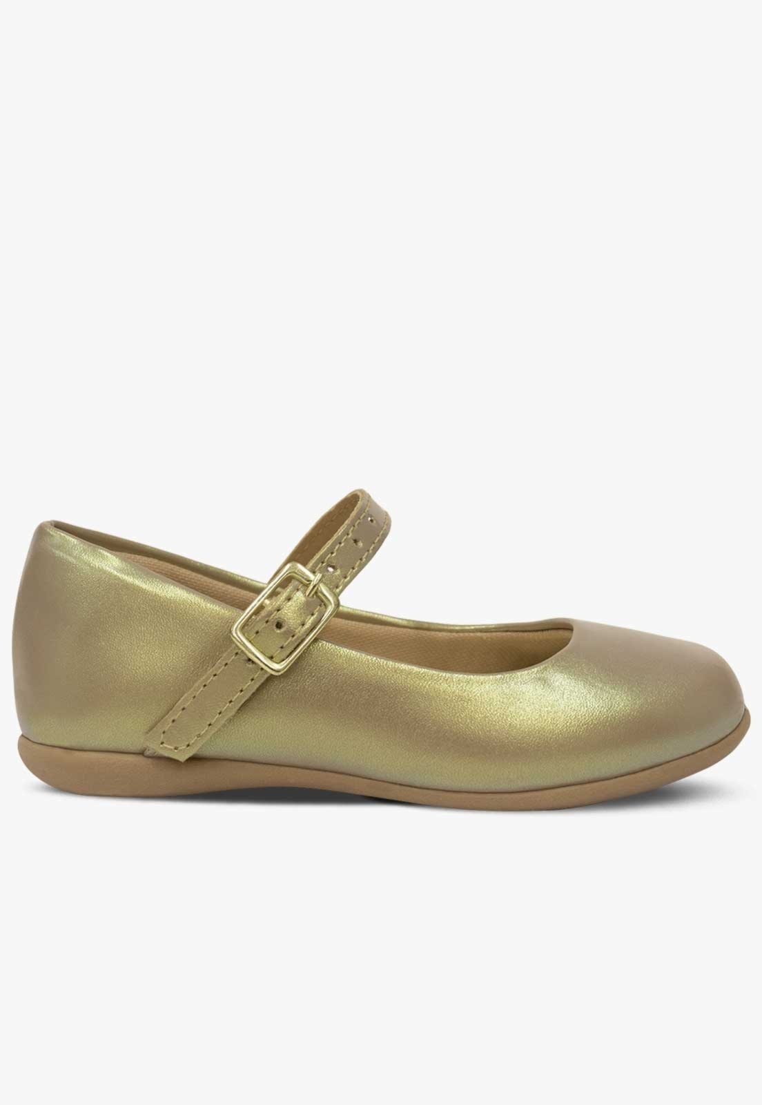 Vista 3 Infantil - Sapatilha Pópidi Menina Moda Festa Boneca Ouro dourado Pópidí dourado