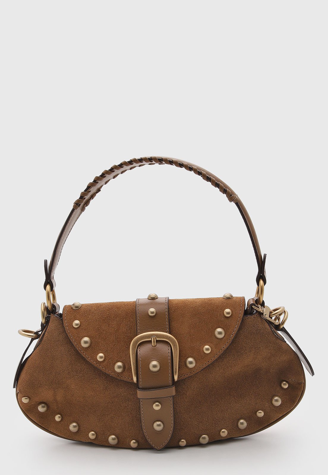 Bolsa Feminina Vicenza Média Couro Camurça Marrom