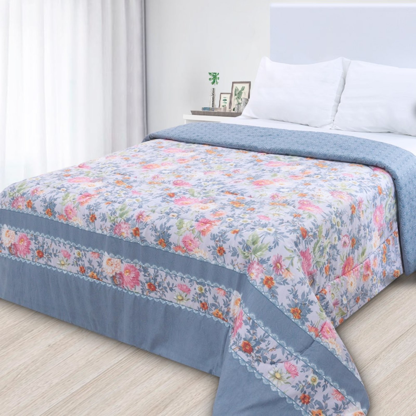 Edredom Queen Antialérgico Dupla Face Estampado 240x215cm – BF Colchões