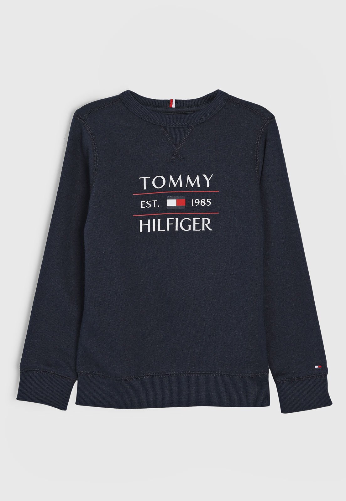 Infantil – Blusa Manga Longa Tommy Hilfiger Logo Azul-Marinho