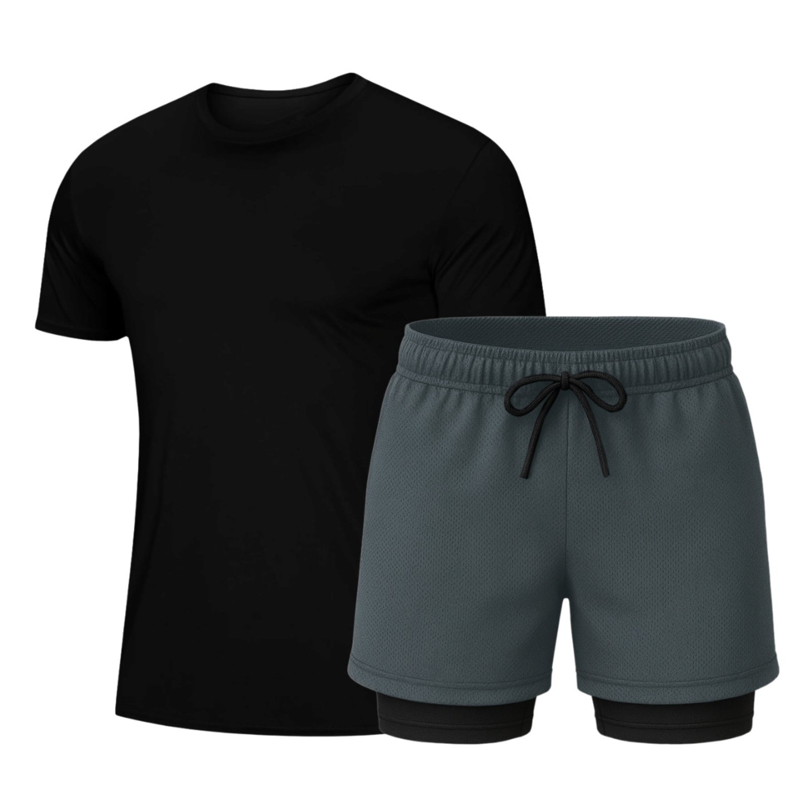 Conjunto Masculino Camiseta Dryfit e Short Térmico Liso