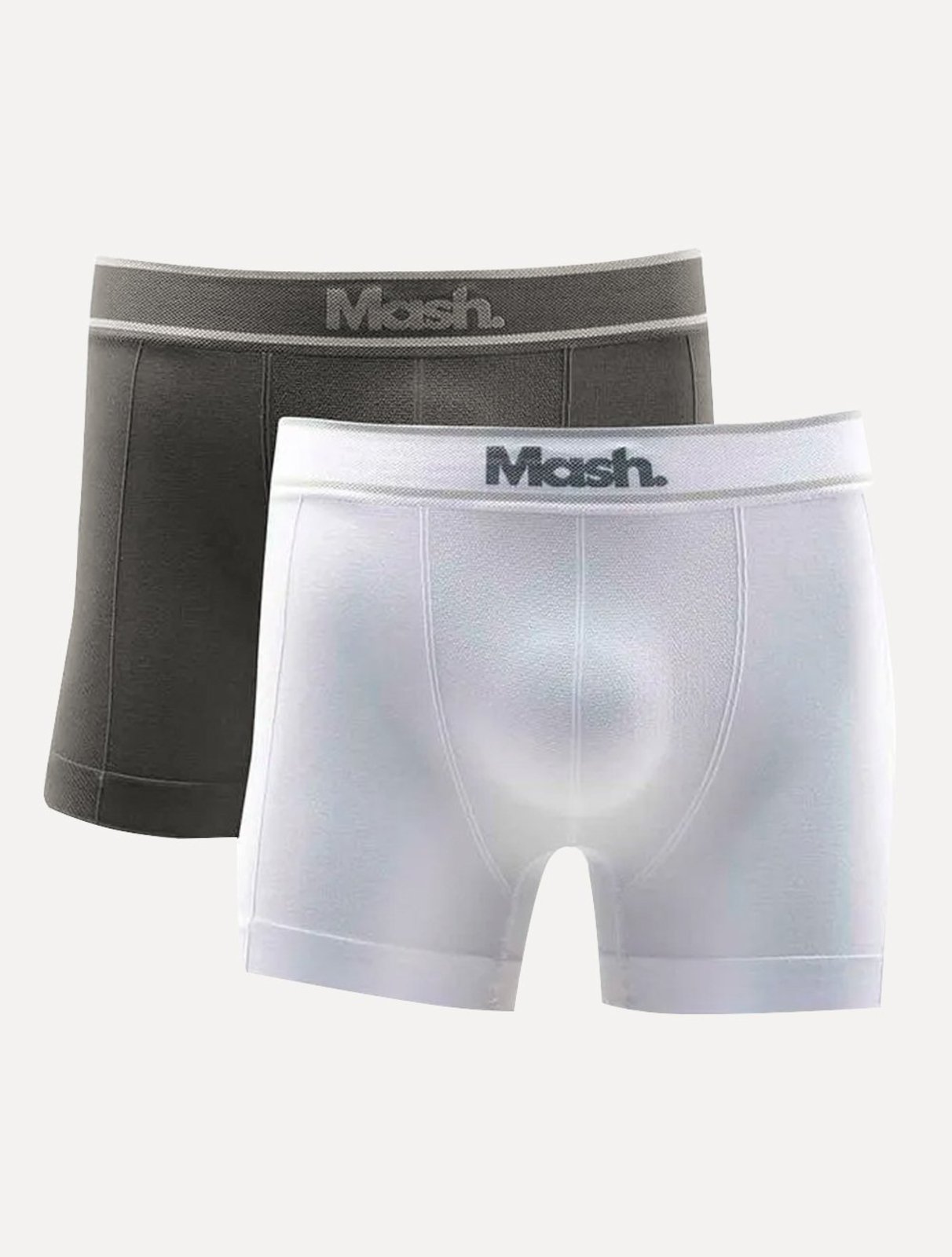 Cueca Mash Boxer Microfíbra Gray Sash Branca/Chumbo Pack