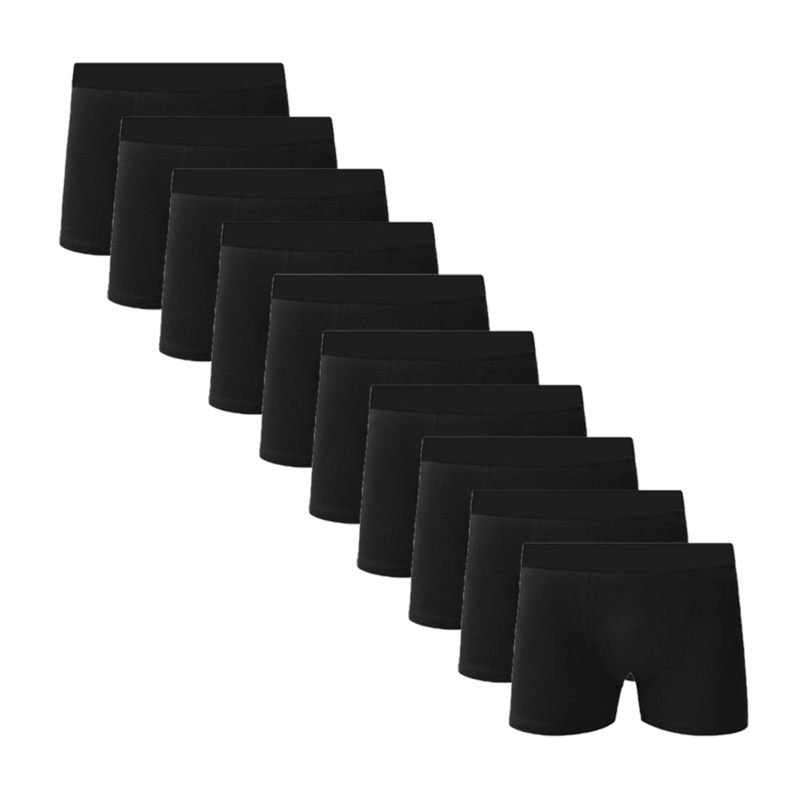 Kit 10 Cuecas Box Algodão Com Poliester C5 Preto