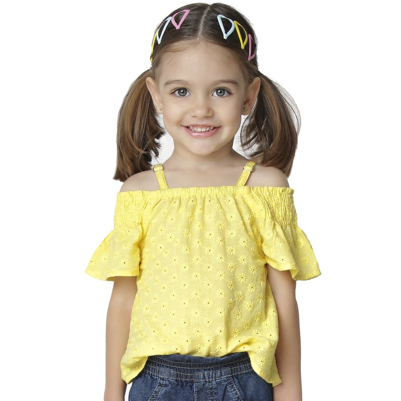 Infantil - Blusa Look Jeans Laise Amarelo