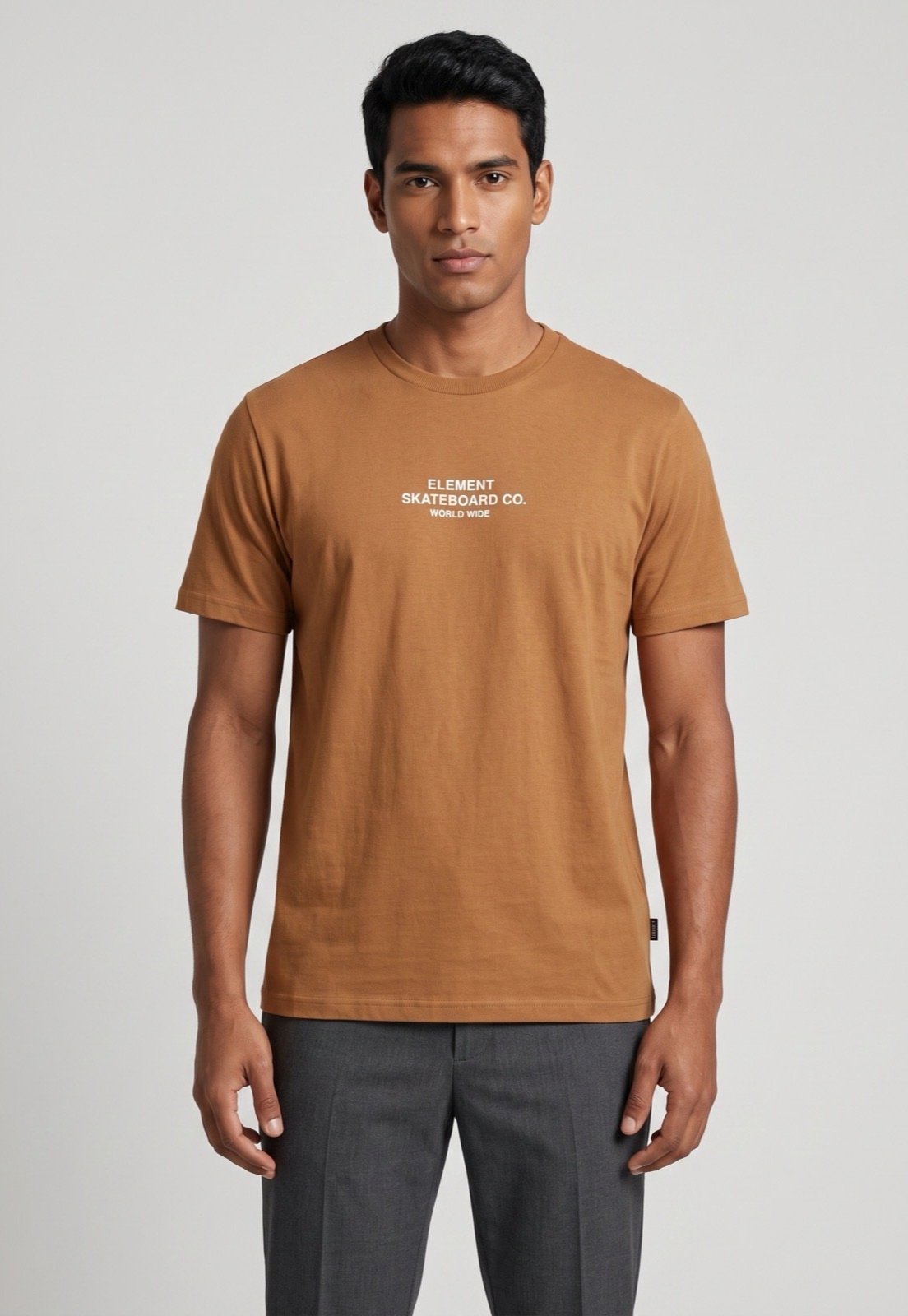 Camiseta Masculina Element Estampa Logo Caramelo