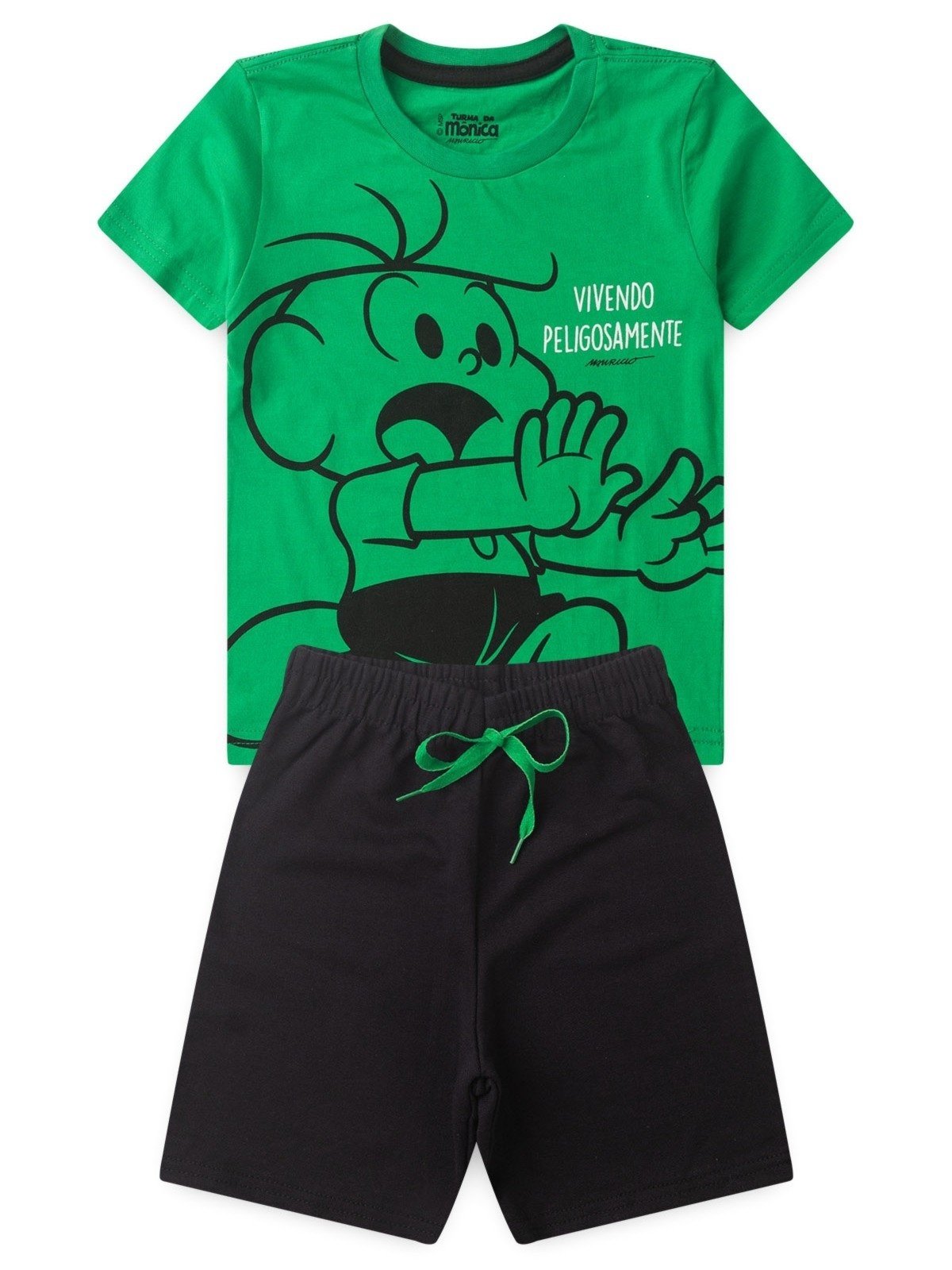 Vista 2 Infantil - Conjunto Turma da Mônica Vivendo Peligosamente verde Turma da Mônica verde