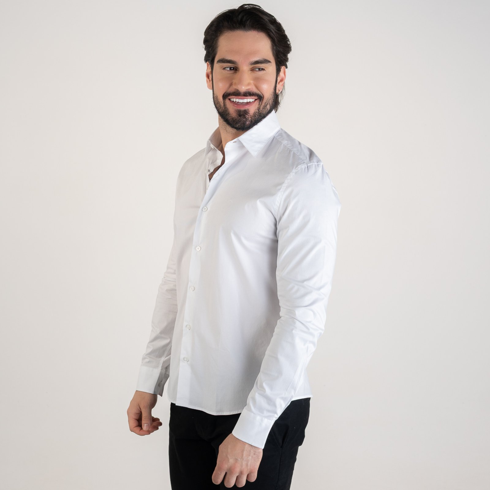 Vista 2 Camisa Calvin Klein Cannes Branca branco Calvin Klein branco