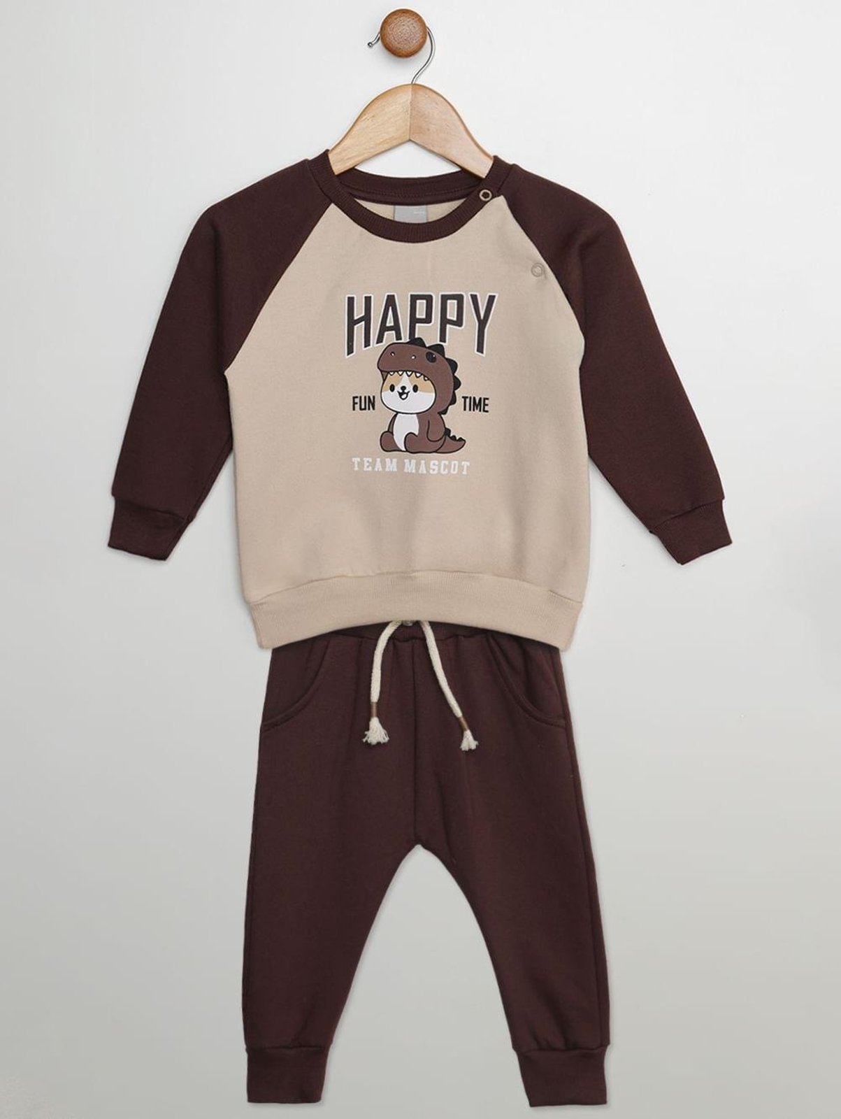Infantil - Conjunto Longo Estampado Para - MARROM