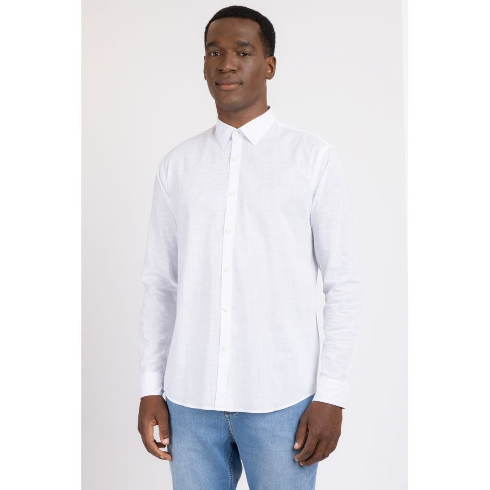 Camisa Aramis Slim Flame Liso Branco - M