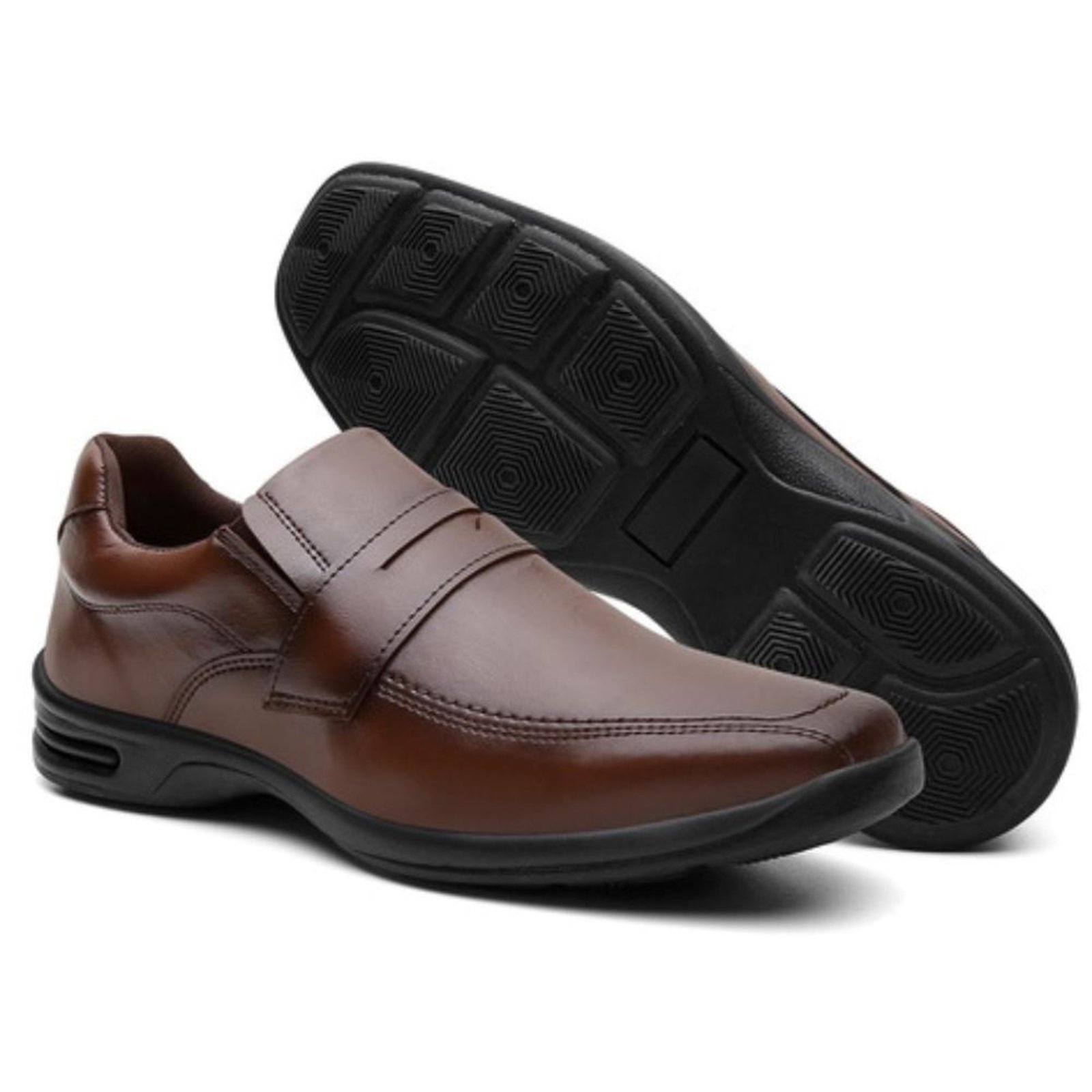 Sapato Social Masculino: Estilo Casual Super Conforto Ecológico Bico Fino CFT-25180 Marrom