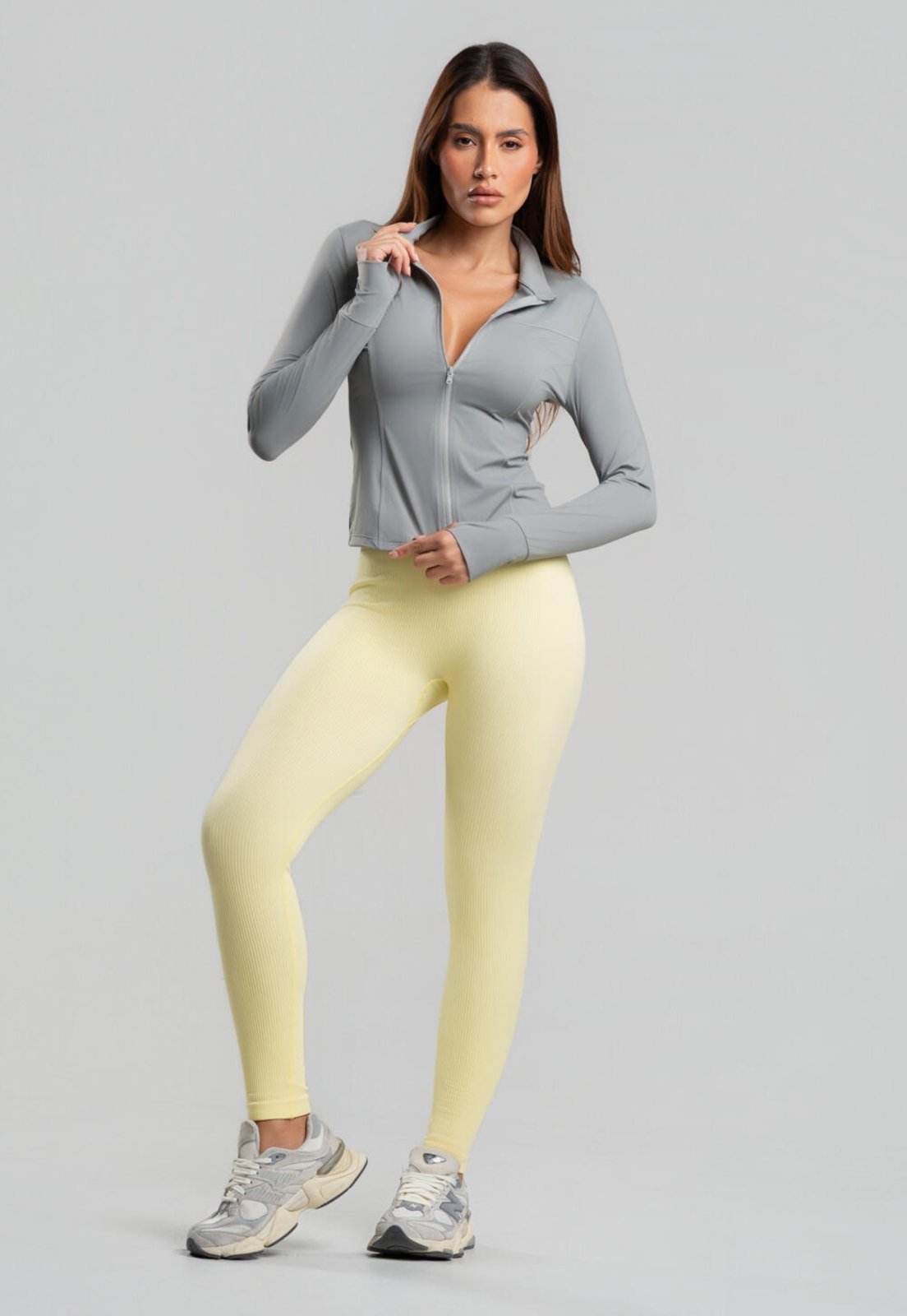 Calça Legging Sem Costura Em Poliamida Amarela Wemood Cl012-016 Amarelo
