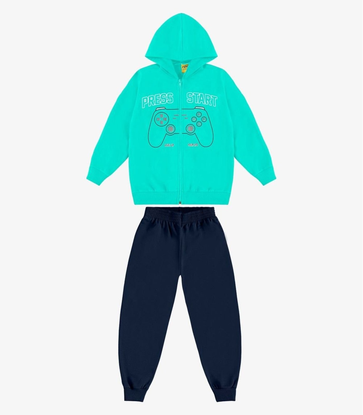 Infantil - Conjunto Jaqueta Capuz e Calça Moletom Rovi Verde