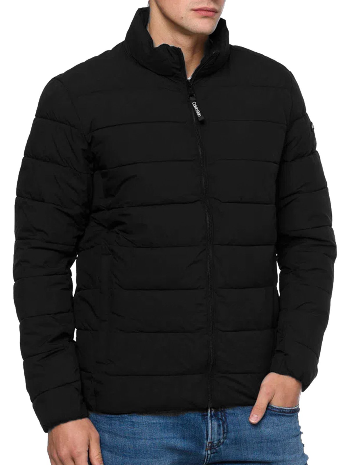 Jaqueta Calvin Klein Masculina Matelassê Full-Zip Preta