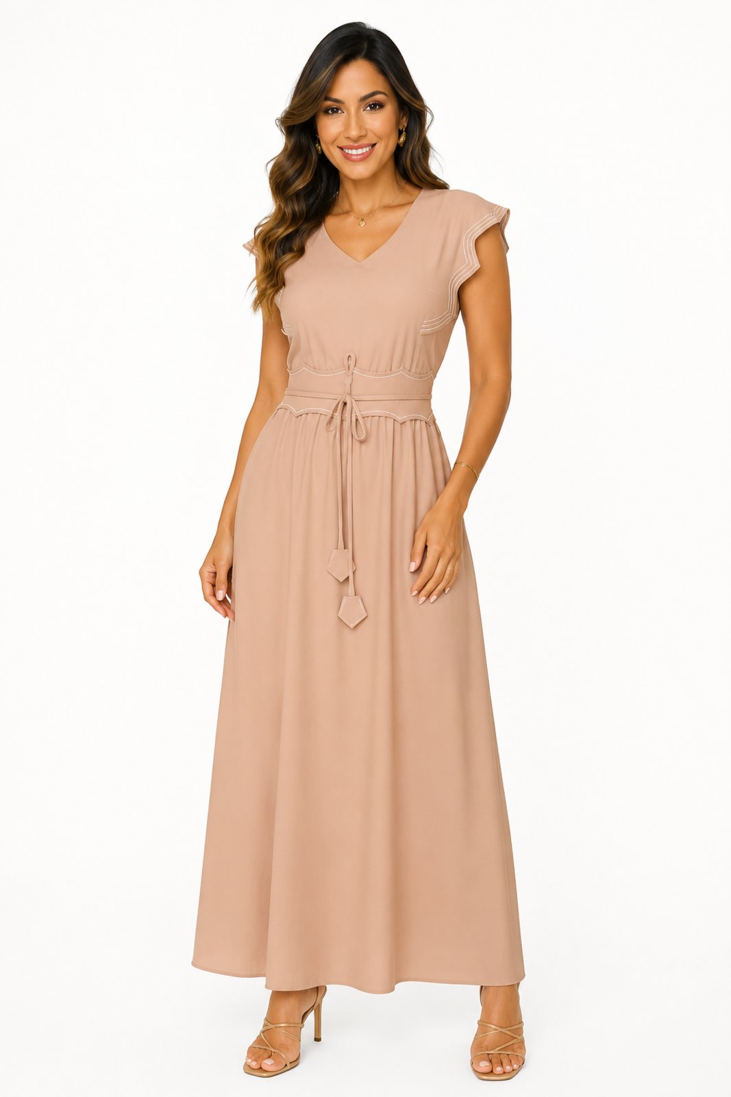 Vestido Longo D Bell Outlet Nude