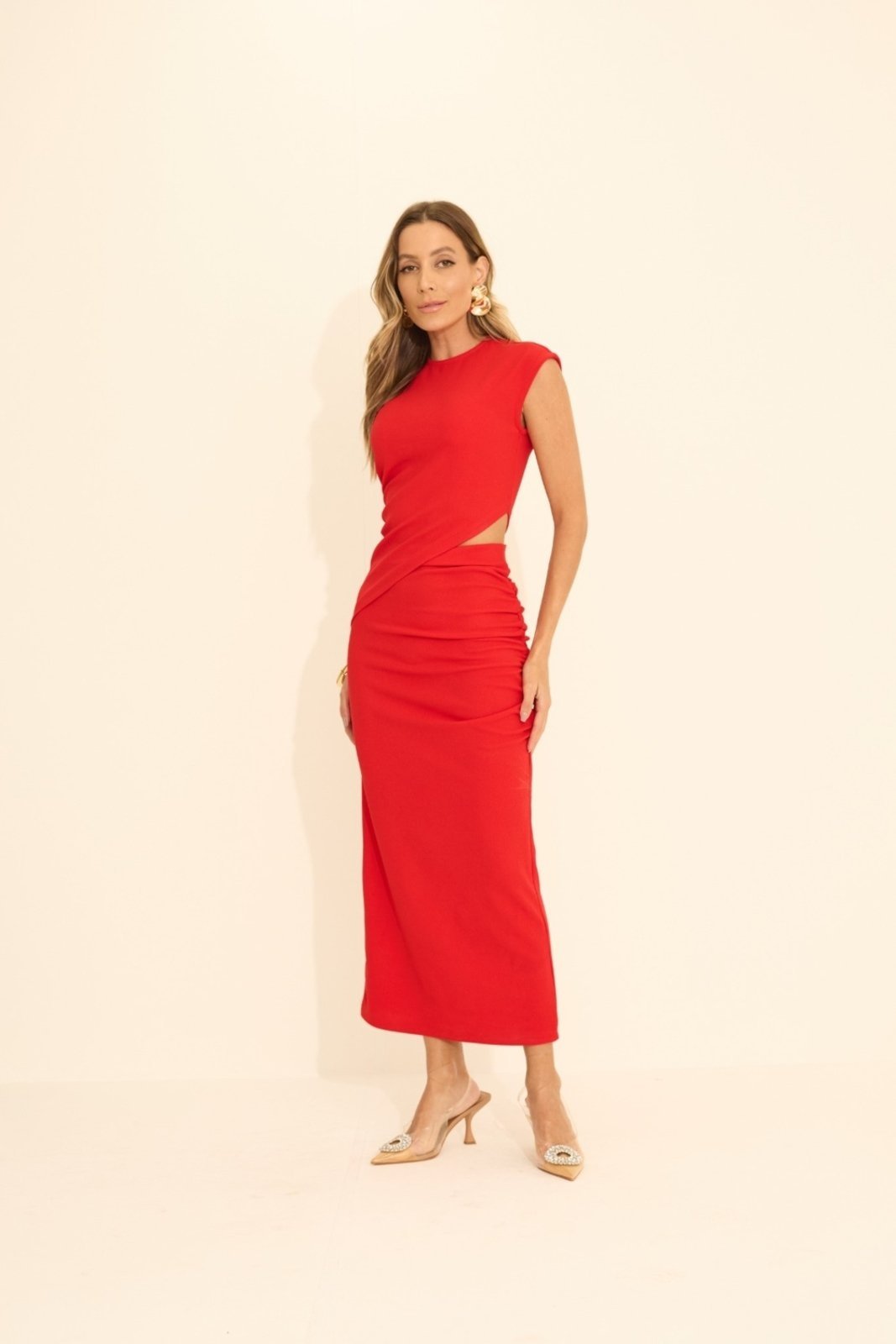 Vestido Vanibele Midi Vermelho