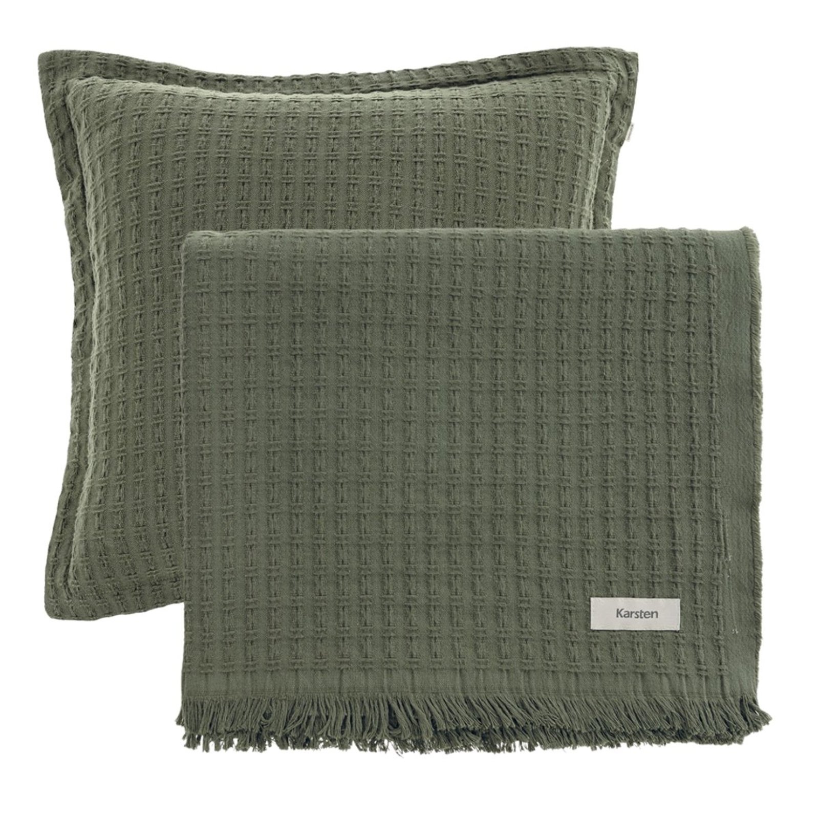 Kit Manta Almofada Decorativa Karsten Atlanta Com Abas Verde Campestre