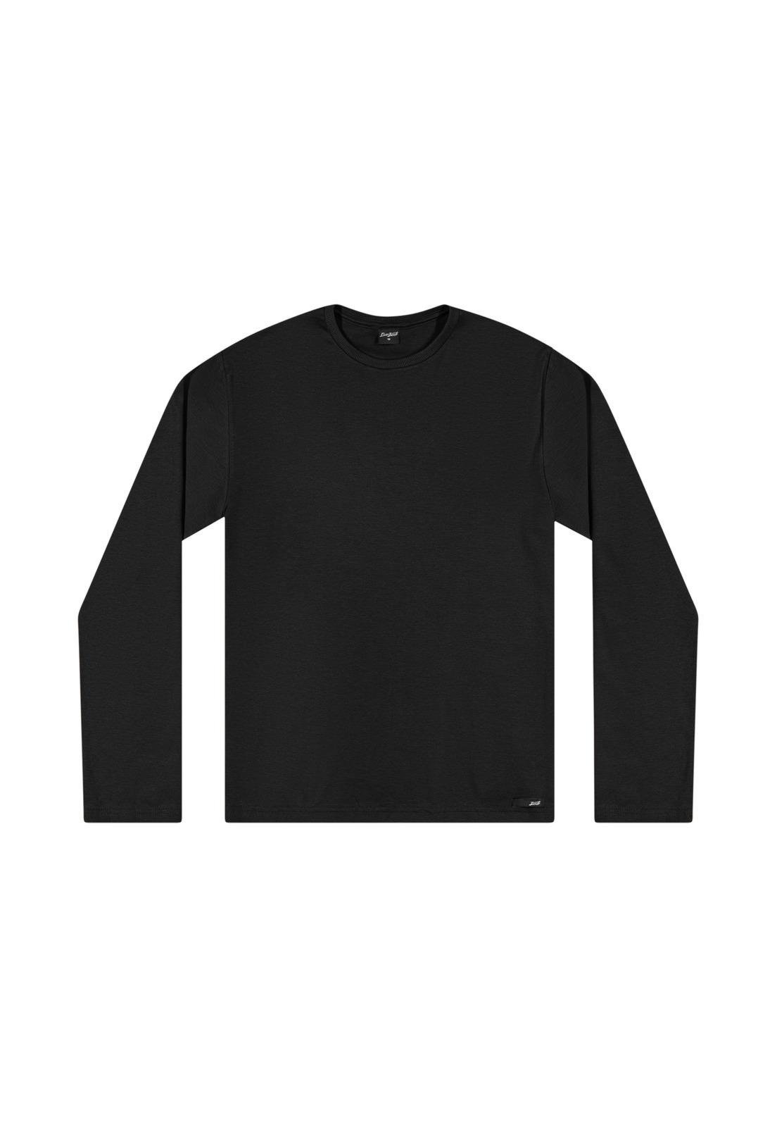 Infantil - Camiseta Manga Longa Preta Basic Elian 10 Preto