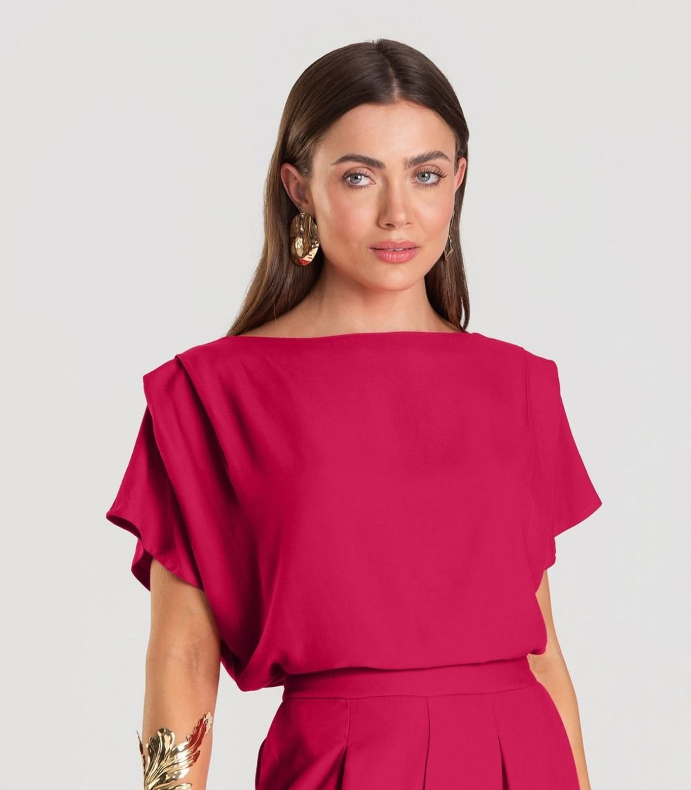 Blusa Feminina Decote Canoa Dianna Vermelho