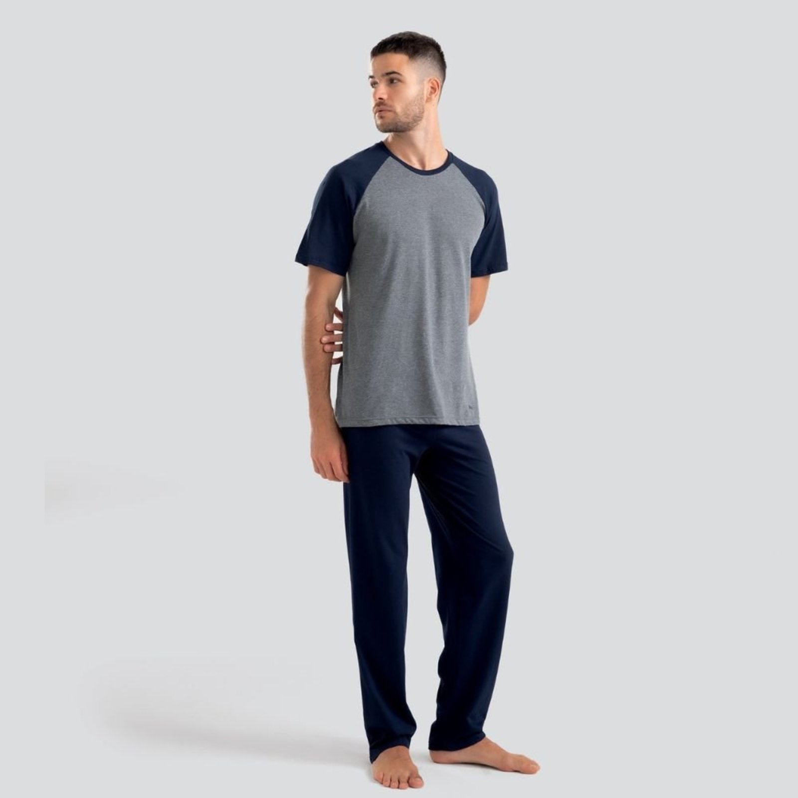 Pijama Manga Curta com Calça Mash Adulto Masculino 801.05