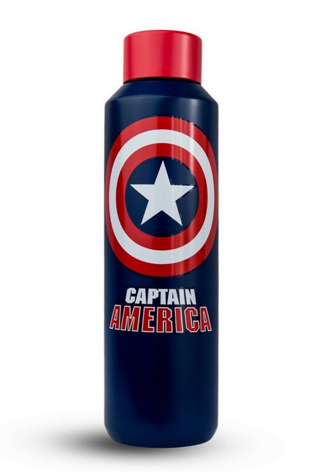 Vista 3 Garrafa Marvel Térmica 600ml Capitão América Aço Inoxidável Resistente azul Marvel azul