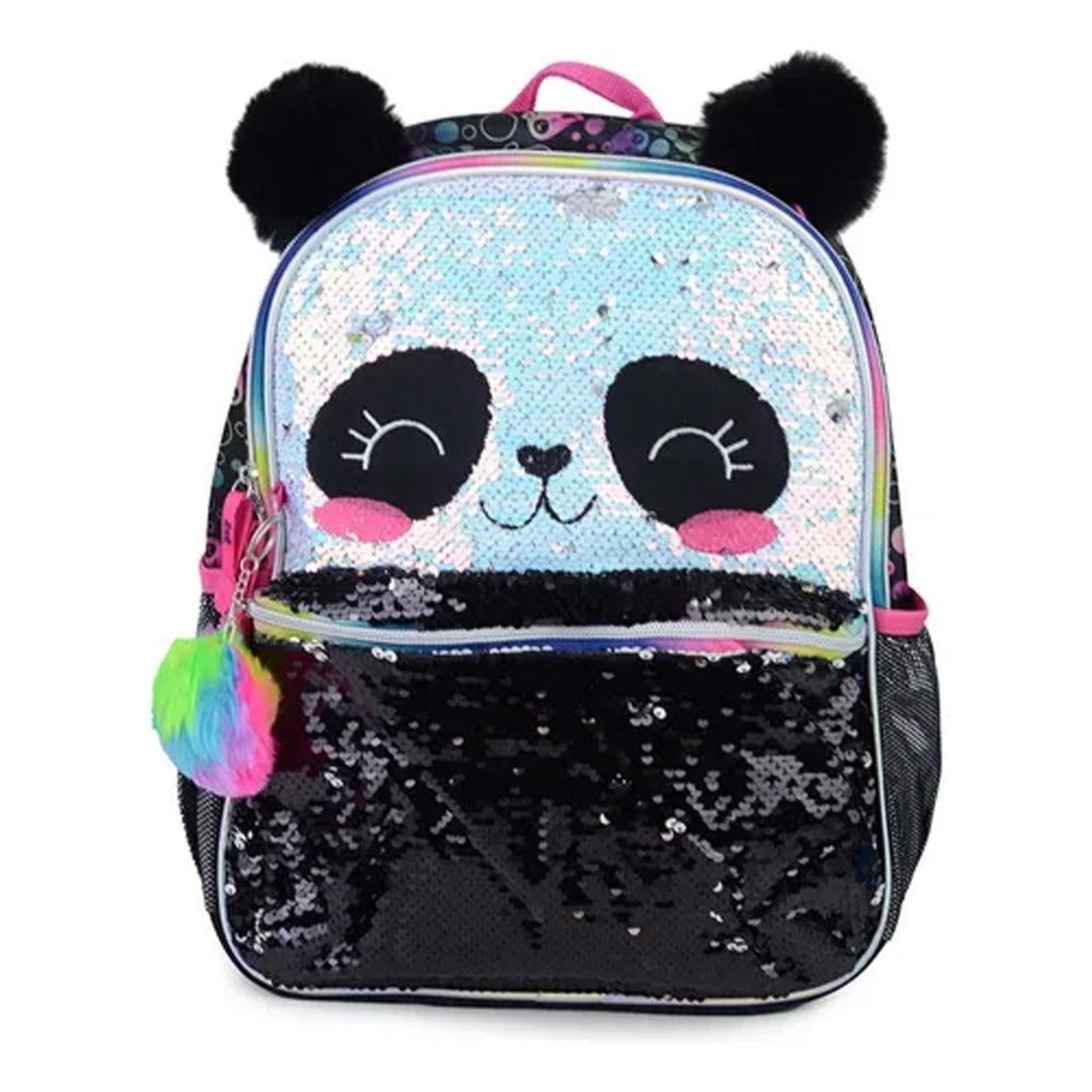 Infantil - Mochila Pacific Pack Me Panda Lantejoulas Preto