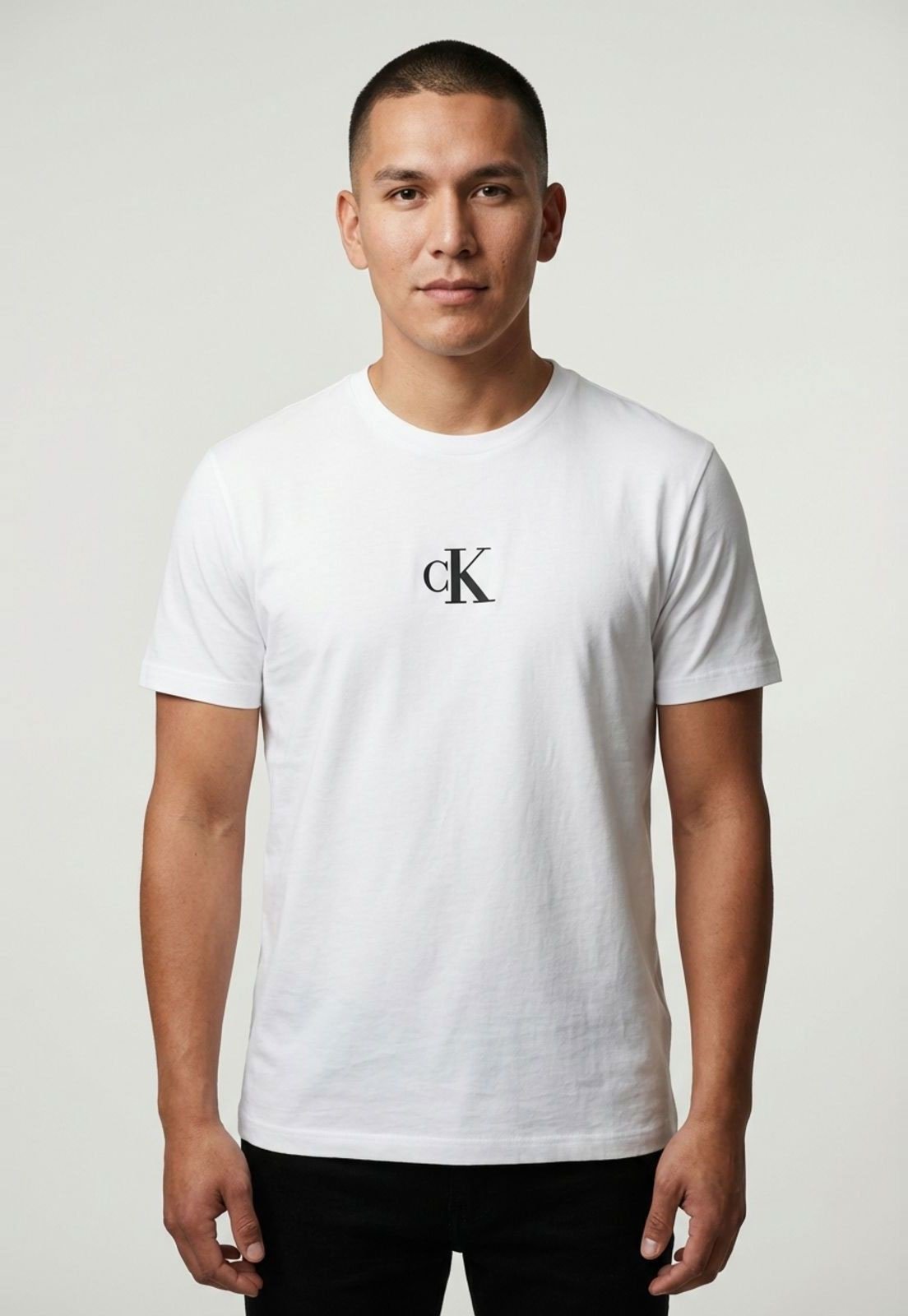 Camiseta Masculina Calvin Klein Jeans CK Rubber Patch Branca
