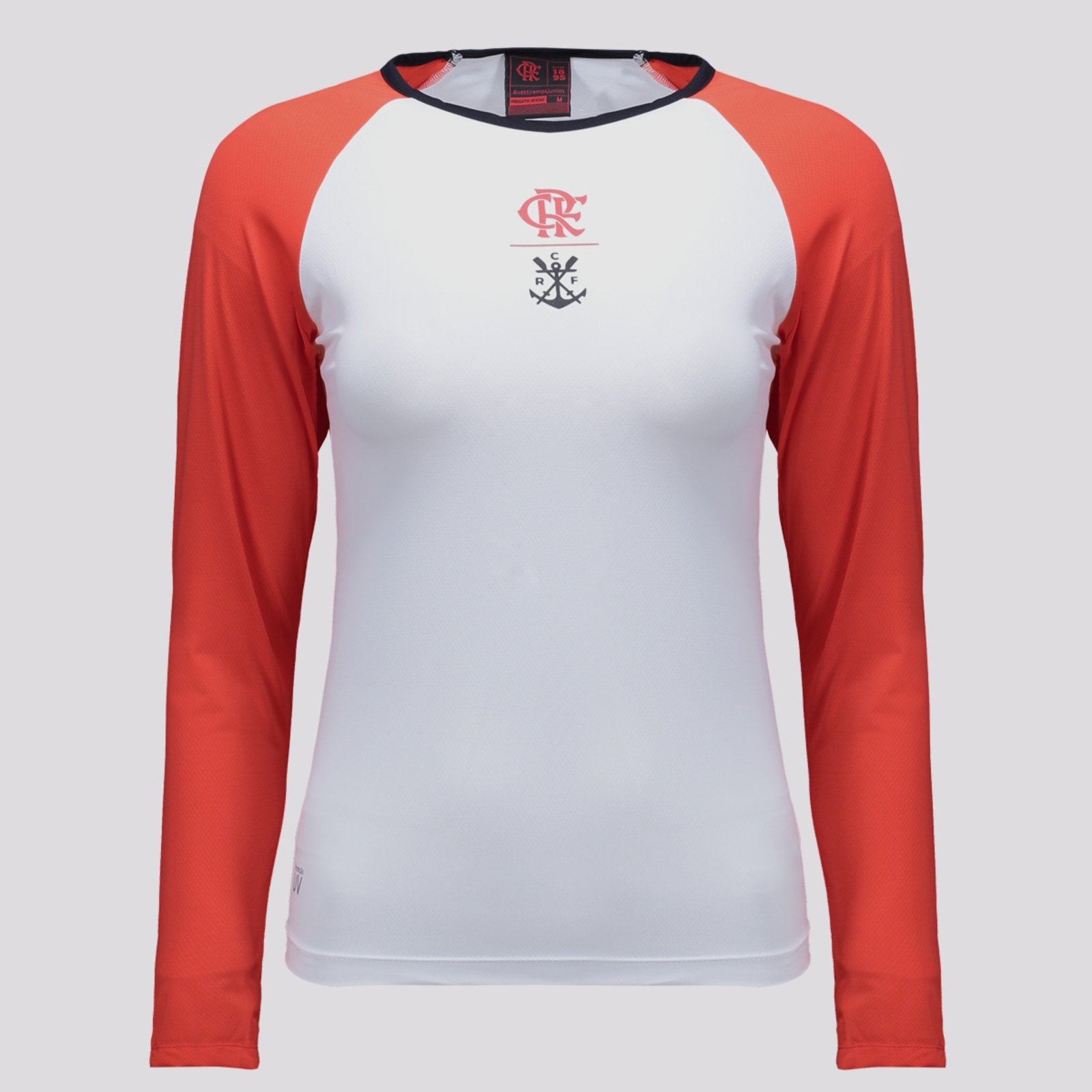 Camisa Manga Longa Flamengo Plaga Feminina Branca