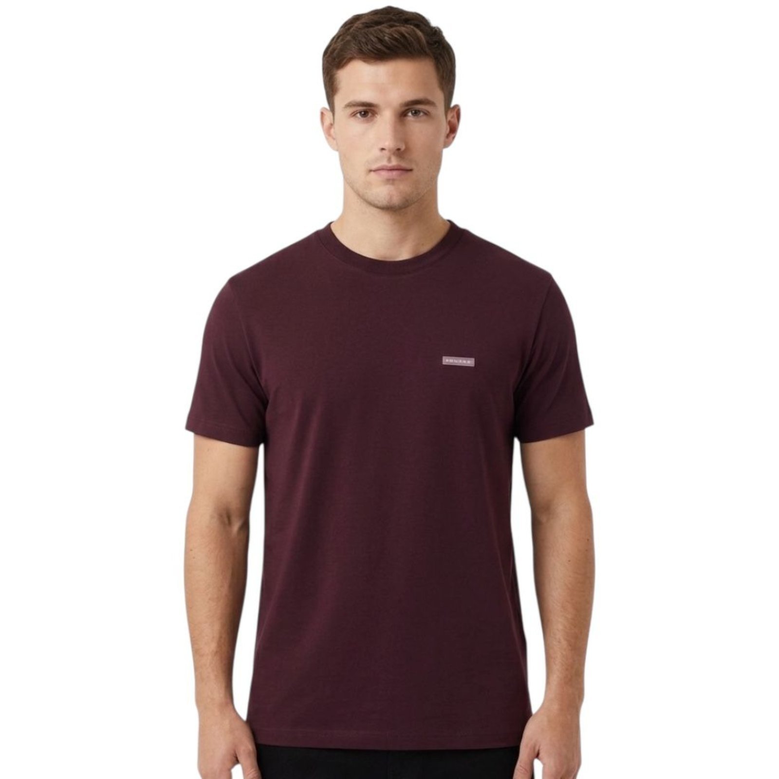 Camiseta Fit de Malha com Bordado Minimalista Triton Bordo Forte