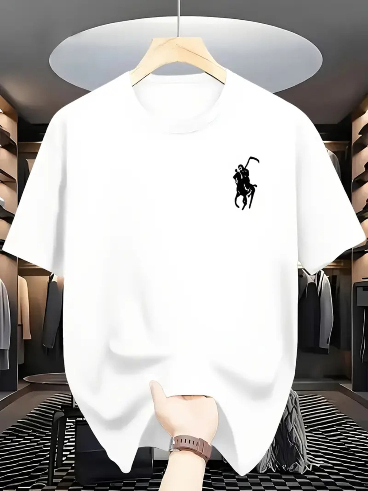 Camiseta Estampada Polo Icom Safira Moda Algodão Branca