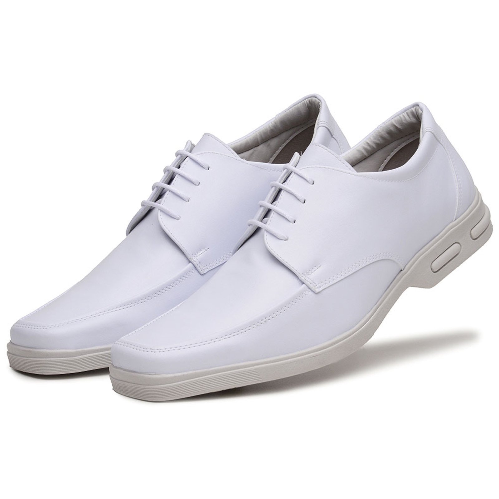 Sapato Social Comfort Enfermagem com Cadarço Masculino Branco