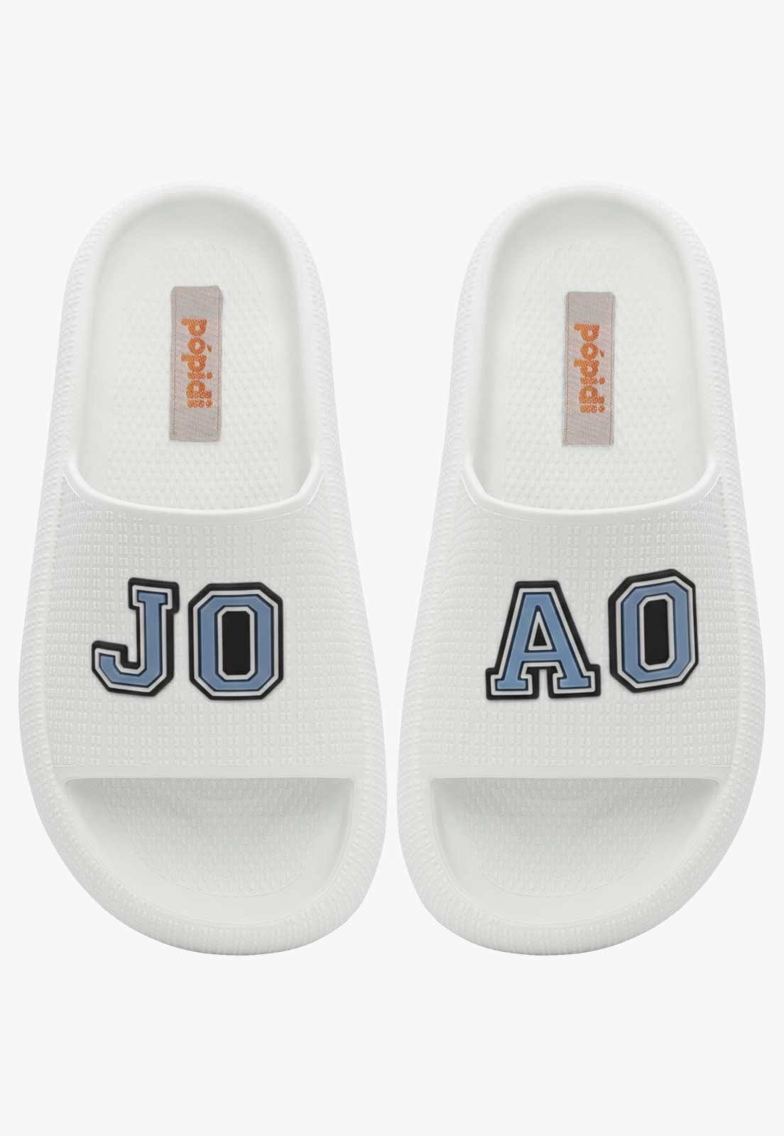 Infantil - Chinelo Pópidi Personalizado JOAO Estilo Nuvem Branco