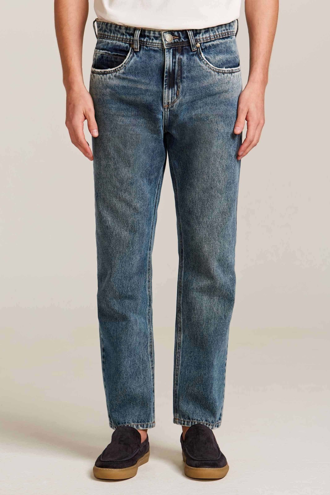 Calça Jeans Washed Azul Médio Zapälla Jeans