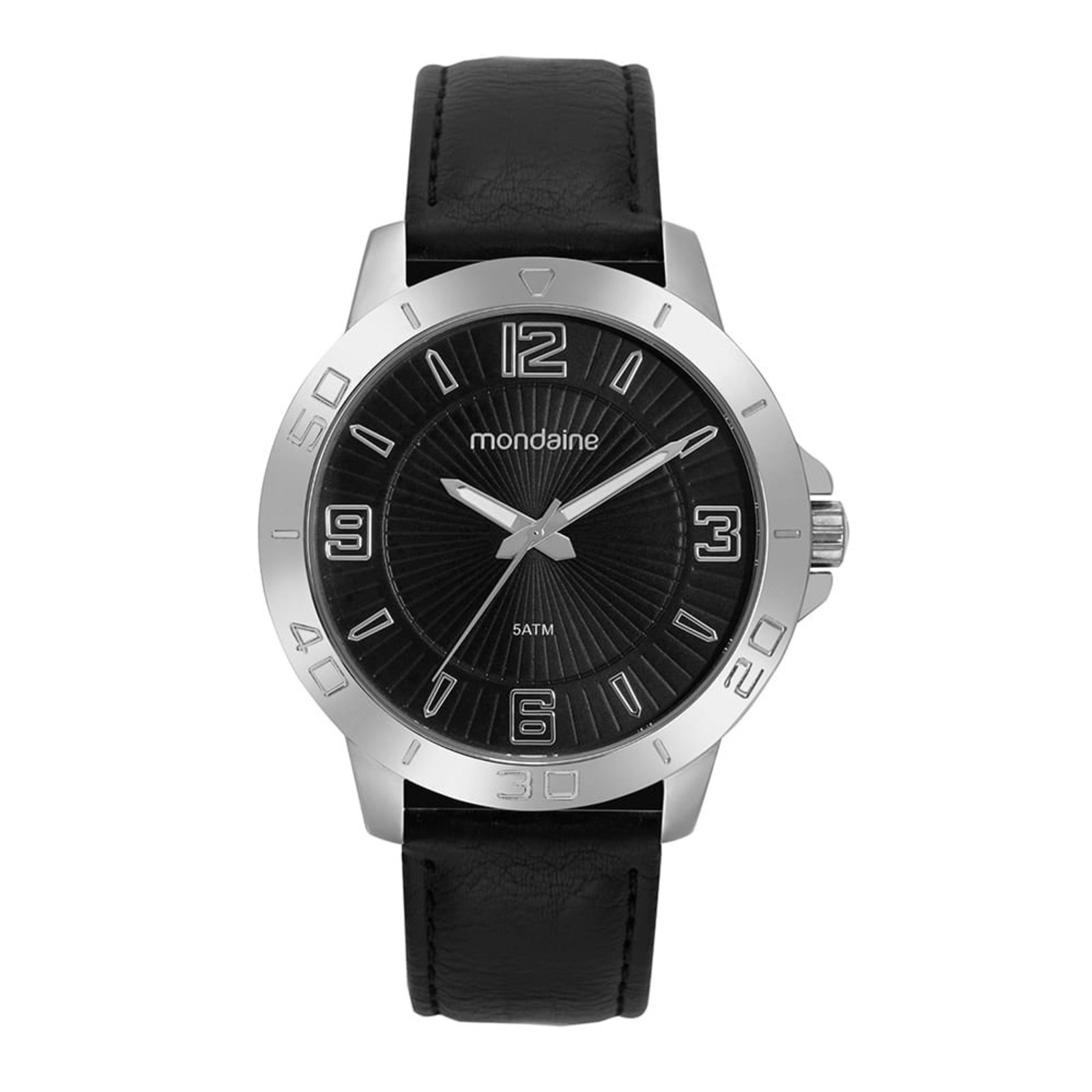 Relógio Masculino Visor Texturizado Prata Mondaine