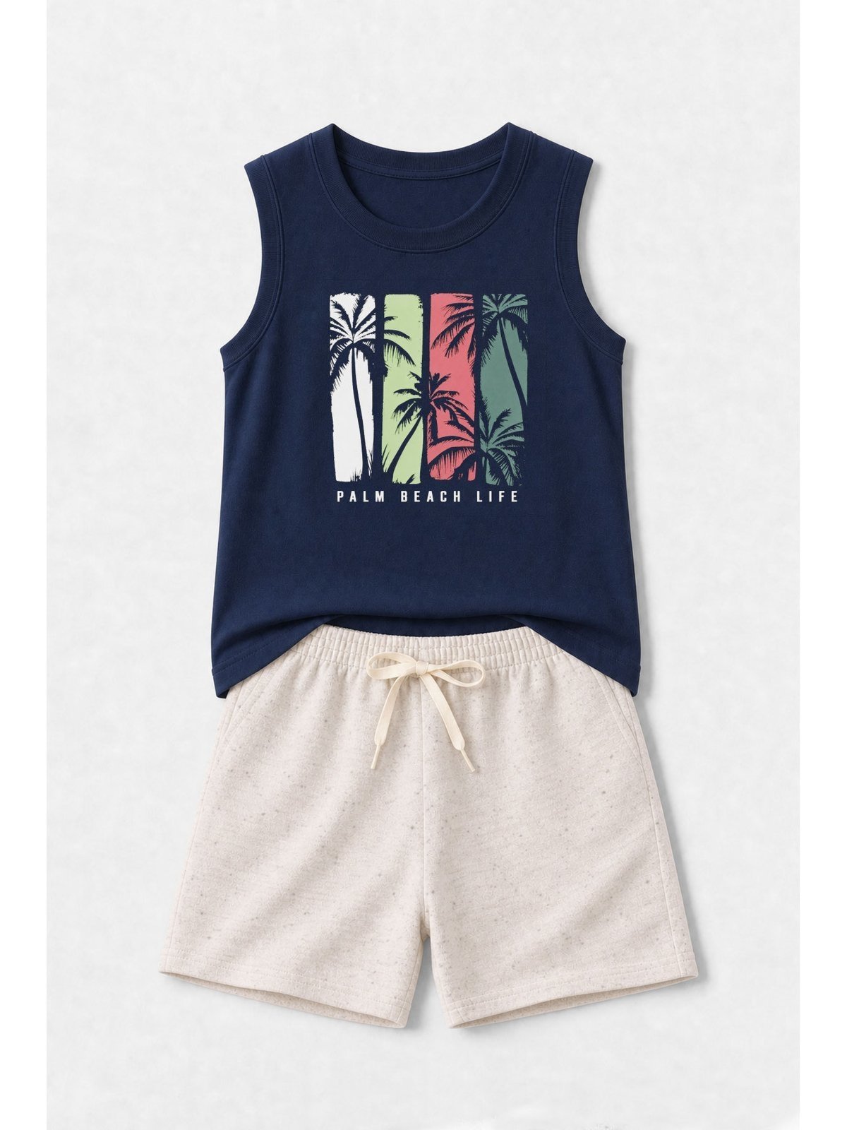 Infantil - Conjunto Masculino Palm Beach Marinho - Babei no Look