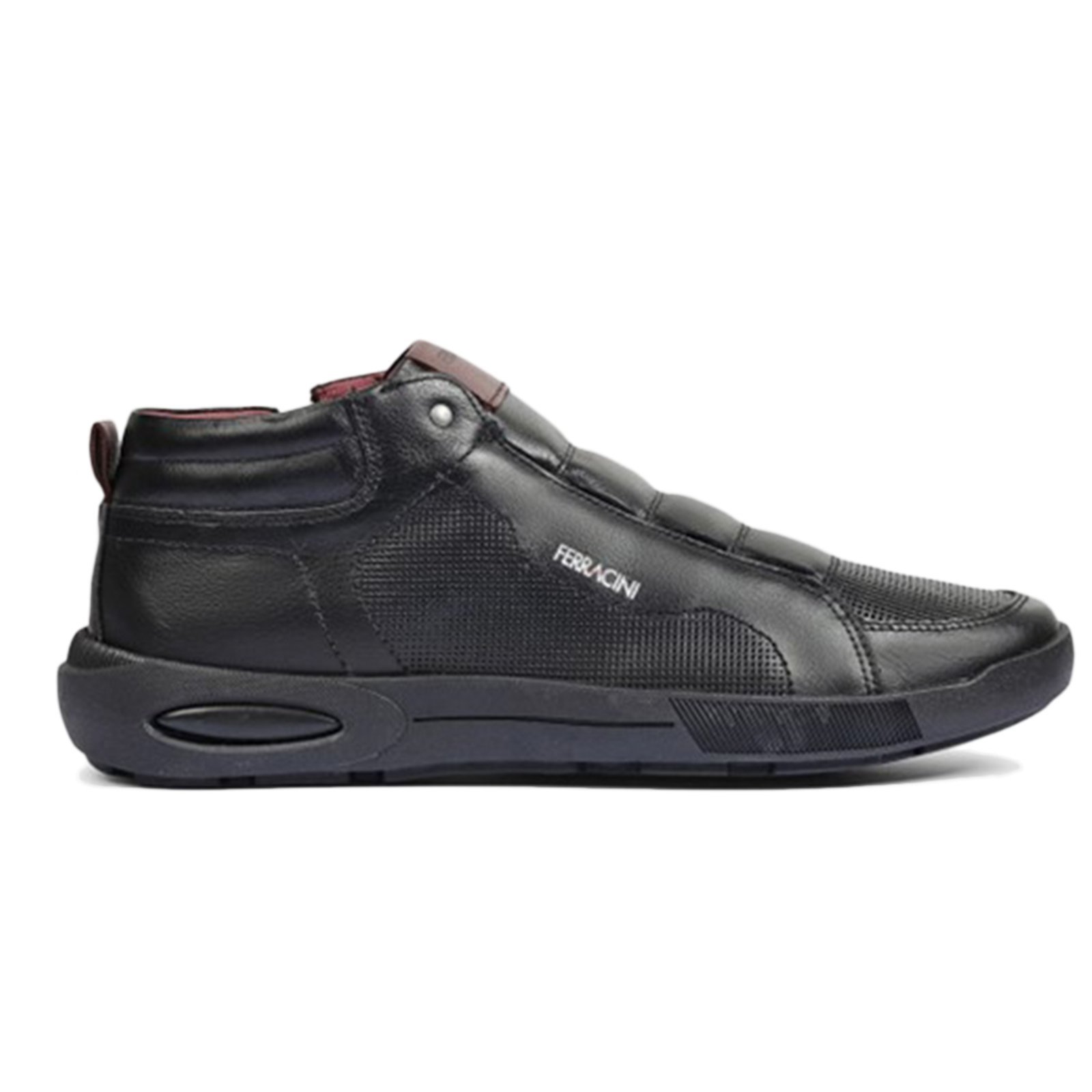 Sapatênis Ferracini Masculino de Couro Casual Pulse Preto