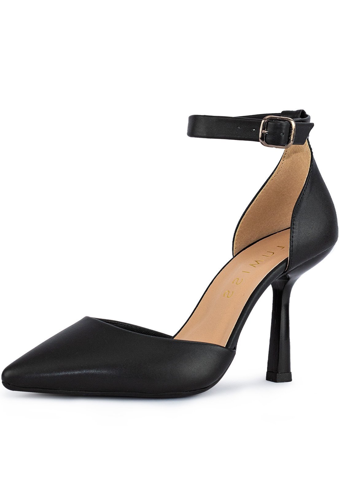 Sapato Scarpin Slingback Feminino Lumiss Salto Fino Moda Social Confortável Preto
